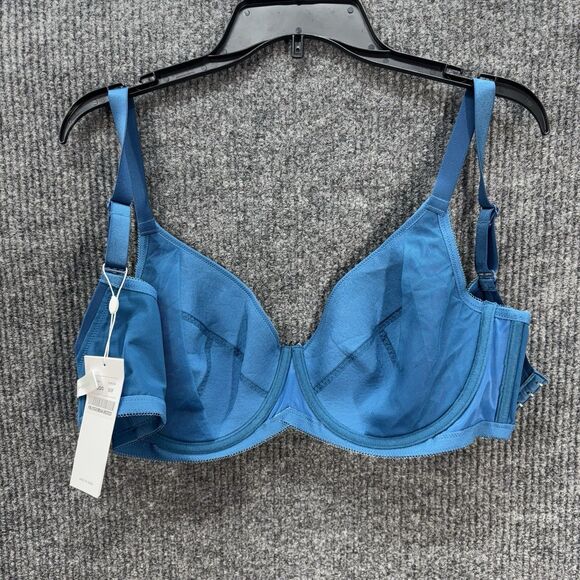 HSIA Lightly Padded Underwire Bra 36DDD Blue Soft Supportive Cups NEW - Picture 5 of 10